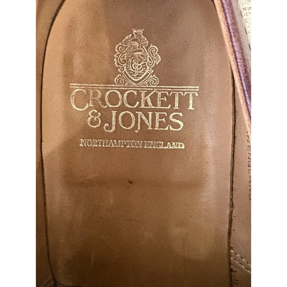 Crockett & Jones Weymouth Burgundy Leather Medallion‎ Toe Oxford Shoes Mens 10 E
